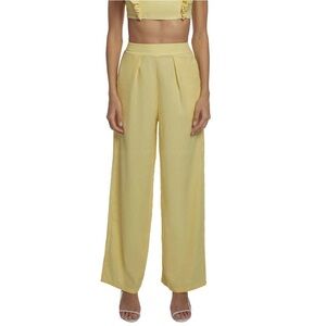 PEIXOTO Jocelyn-Quinni Pants Yellow XSMALL RAYON LINEN Wide Leg Colorful